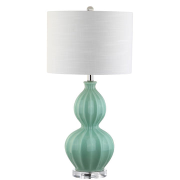 Faye 28" Glass LED Table Lamp - JONATHAN Y